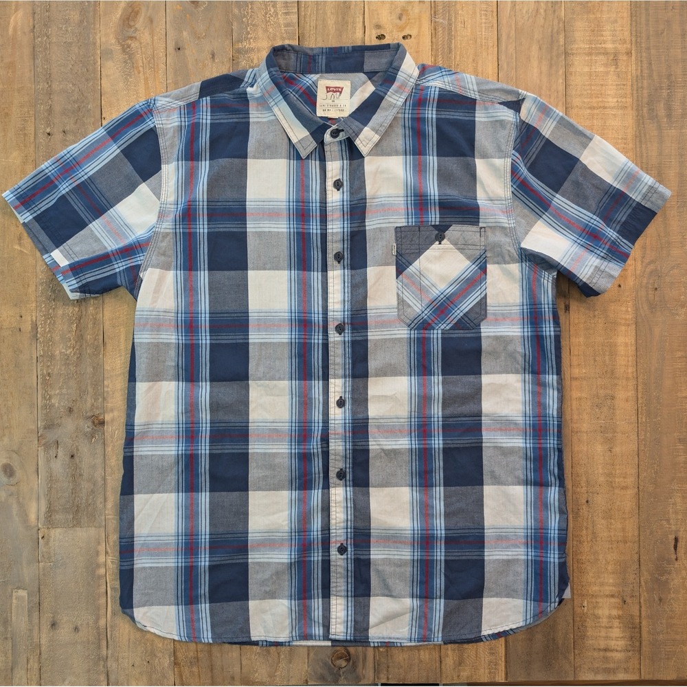 Levi's Mens XXL Short Sleeve Button Up Shirt Multicolor Plaid 3LYSW6552